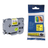 CINTA COMPATIBLE TZc-S641 SUPER ADHESIVA FONDO AMARILLO CON LETRAS NEGRAS DE 18MM X 8M