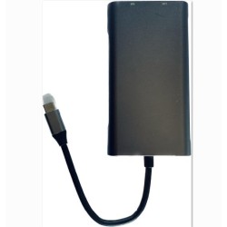 HT10P | ADAPTADOR PARA PC MAC - HUB MULTIFUNCION TIPO C DE 10 PUERTOS (HDMI/USB3 X3/TIPOC/SD/TF/RJ45/VGA/AUDIO