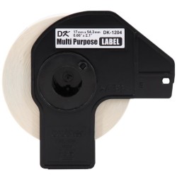 ETIQUETA BROTHER DK-1204 PRE CORTADA 400 ETIQUETAS FONDO BLANCO LETRAS NEGRAS 54MM X 17MM