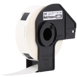 ETIQUETA BROTHER DK-1204 PRE CORTADA 400 ETIQUETAS FONDO BLANCO LETRAS NEGRAS 54MM X 17MM