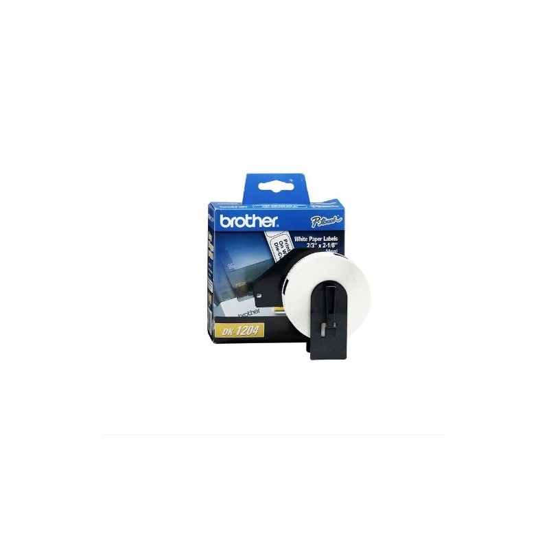 ETIQUETA BROTHER DK-1204 PRE CORTADA 400 ETIQUETAS FONDO BLANCO LETRAS NEGRAS 54MM X 17MM