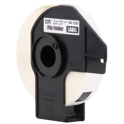 ETIQUETAS BROTHER DK-1203 PRE CORTADAS 300 ETIQUETAS FONDO BLANCO LETRAS NEGRAS 17MM X 87MM