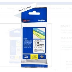 Cinta BROTHER TZE-241 18MM 8M NEGRO SOBRE BLANCO 3/4