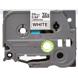 Cinta BROTHER TZE-25124MM 8M NEGRO SOBRE BLANCO 1"