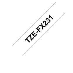 TZE-FX231 | CINTA BROTHER NEGRO SOBRE BLANCO DE 12MM (1/2") ID FLEXIBLE