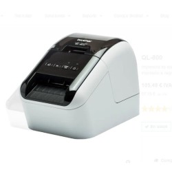 Impresora de Etiquetas Brother QL-800 Térmica Negro y Rojo