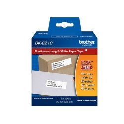 ETIQUETA BROTHER DK-2210 ROLLO CONTINUO FONDO BLANCO...