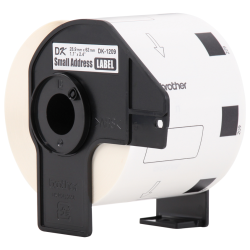 ETIQUETA BROTHER DK-1209 PRE CORTADO 800 ETIQUETAS FONDO BLANCO LETRAS NEGRAS 28.9 mm x 62 mm