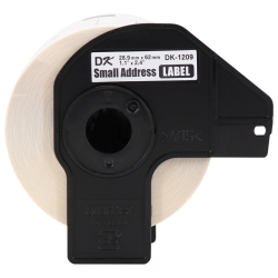 ETIQUETA BROTHER DK-1209 PRE CORTADO 800 ETIQUETAS FONDO BLANCO LETRAS NEGRAS 28.9 mm x 62 mm