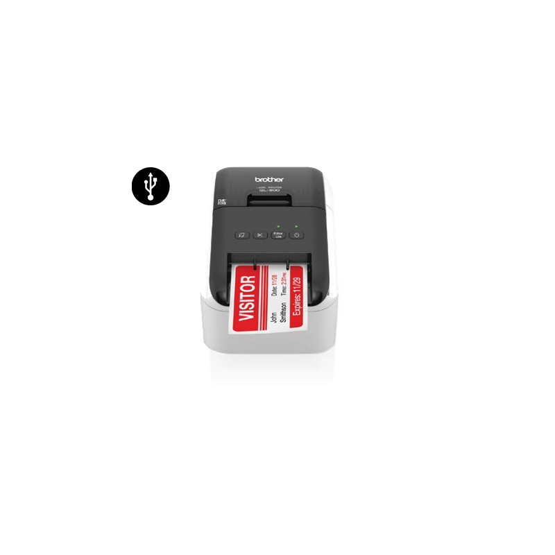 Impresora de Etiquetas Brother QL-800 Térmica Negro y Rojo