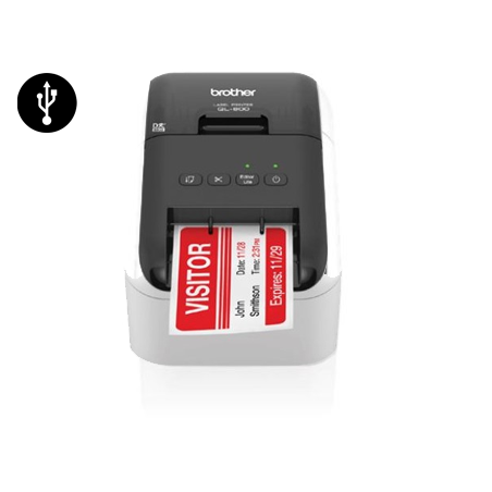 Impresora de Etiquetas Brother QL-800 Térmica Negro y Rojo