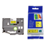 CINTA COMPATIBLE TZc-S651 SUPER ADHESIVAS FONDO AMARILLO CON LETRAS NEGRAS 24MM X 8M