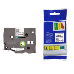 CINTA COMPATIBLE HSC-251 TUBO TERMOCONTRAIBLE FONDO BLANCO CON LETRAS NEGRAS DE 23.6MM X 1.5M