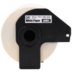 ETIQUETA BROTHER DK-1241PRE CORTADAS 200 ETIQUETAS FONDO BLANCO LETRA NEGRA 102MM X 152MM