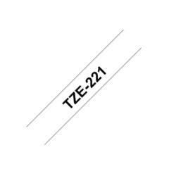 TZE-221 | CINTA PARA ROTULADOR BROTHER NEGRO SOBRE BLANCO 9MM (3/8")