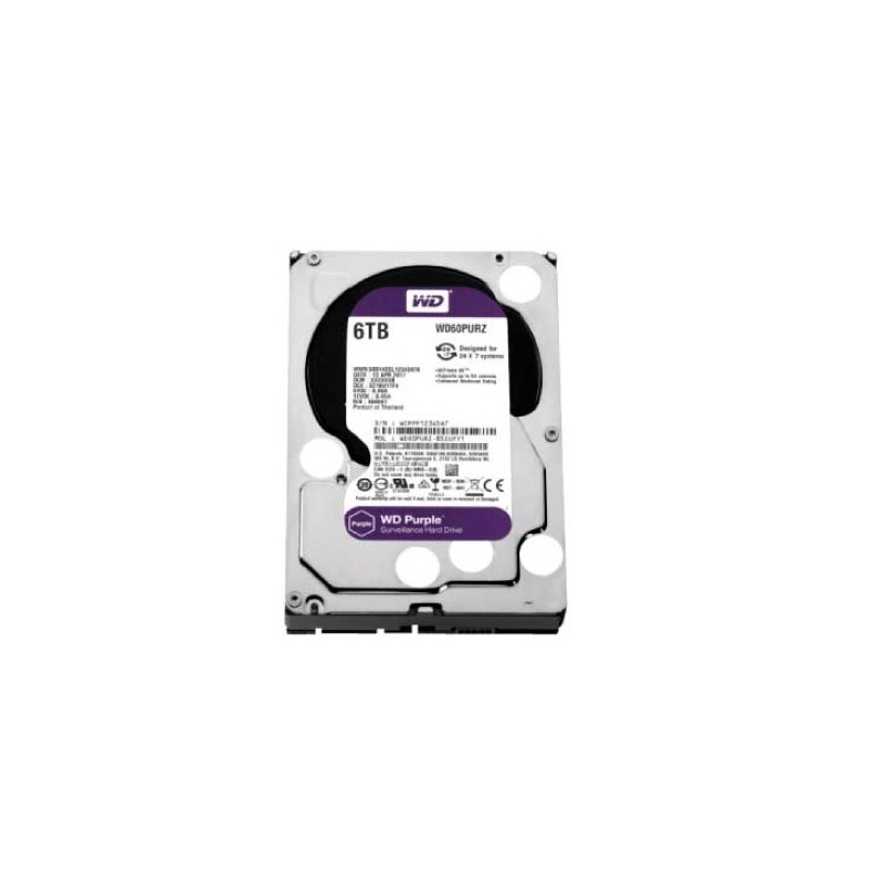 Disco Duro Western Digital Purple WD 6TB SATA 3.5" CCTV, DVR y NVR