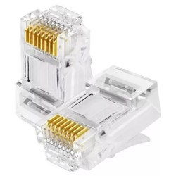 101040001 CONECTOR PLUG SATRA RJ45 CAT5e CAJA DE 100 UNIDADES