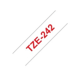 TZE-242 | CINTA PARA ROTULADOR BROTHER ROJO SOBRE BLANCO 18MM (3/4")