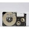 CINTA COMPATIBLE CASIO PT-9WE  FONDO BLANCO LETRAS NEGRAS 9MM X 8M