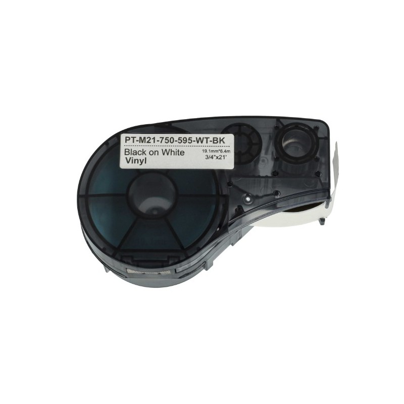 CINTA VINILO COMPATIBLE PT-M21-750-595 WT NEGRO SOBRE BLANCO 19.1MM X 6.4  M210, BMP21PLUS