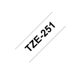 TZE-251 | CINTA LAMINADAS PARA ROTULADOR BROTHER NEGRO SOBRE BLANCO 24MM (1")