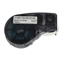 CINTA NYLON COMPATIBLE PT-M21-750-499 NEGRO SOBRE BLANCO...