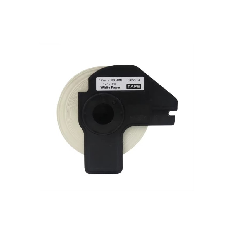 ETIQUETA COMPATIBLE DK-22214 CONTINUO FONDO BLANCO LETRA NEGRA 12MM X 30.4M