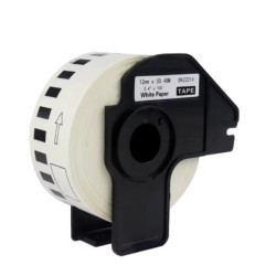 ETIQUETA COMPATIBLE DK-22214 CONTINUO FONDO BLANCO LETRA NEGRA 12MM X 30.4M