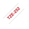 TZE-252 | CINTA PARA ROTULADOR BROTHER ROJO SOBRE BLANCO 24MM (1")