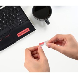 CINTA COMPATIBLE TZCS441 DE 18MM X 8M FONDO ROJO LETRAS NEGRAS