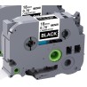 CINTA COMPATIBLE TZCS345 SUPER ADHESIVO FONDO NEGRO CON LETRAS BLANCAS DE 18MM X 8M