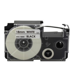 CINTA COMPATIBLE CASIO XR-18WE  FONDO BLANCO CON LETRAS...