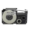 CINTA COMPATIBLE CASIO XR-18WE  FONDO BLANCO CON LETRAS NEGRAS DE 18MM X 8M