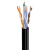 CABLE SOLIDO U UTP-PE CAT6 23AWG NEGRO OUTDOOR ROLLO 305 MTS SATRA 0202043010
