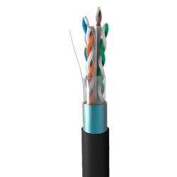 CABLE SOLIDO SATRA F-UTP/PE   4PX23AWG CAT6 NEGRO EXTERIOR ROLLO 305 MTS 0202053010