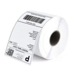 ETIQUETA COMPATIBLE DK-22606 ROLLO CONTINUO FONDO AMARILLO LETRA NEGRA 62MM X 15.24M