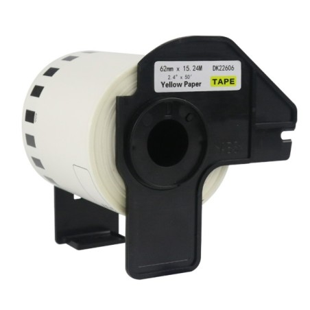 ROLLO DK22606 PARA ETIQUETADORA, ETIQUETAS COMPATIBLE AUTOADHESIVAS LAMINADAS CONTÍNUA 62MM X 15.24 M