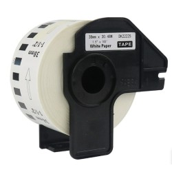 ETIQUETA COMPATIBLE DK-22225 ROLLO CONTINUO FONDO BLANCO LETRA NEGRA 38MM X 30.48M