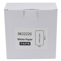 ETIQUETA COMPATIBLE DK-22225 ROLLO CONTINUO FONDO BLANCO LETRA NEGRA 38MM X 30.48M