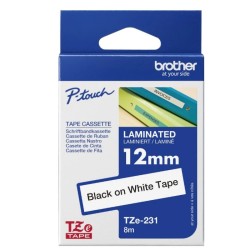 CINTA BROTHER TZE231 DE 12MM BLANCO PARA ROTULADORA