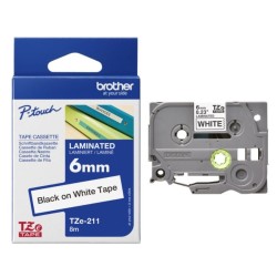 CINTA BROTHER TZE211 LAMINADO DE 6MM BLANCO