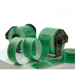 ETIQUETA COMPATIBLE DK-22205 ETIQUETA CONTINUA FONDO VERDE LETRA NEGRA 62MM X 30.40M