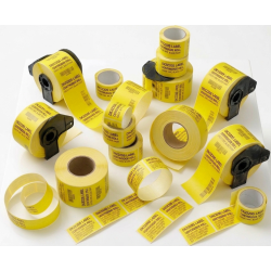 ETIQUETA COMPATIBLE DK-44605 ETIQUETAS CONTINUA FONDO AMARILLO LETRAS NEGRAS 62MM X 30.4M