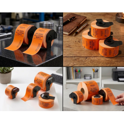 ETIQUETA COMPATIBLE DK-22205 ETIQUETAS CONTINUA FONDO NARANJA LETRA NEGRA 62MM X 30.40M