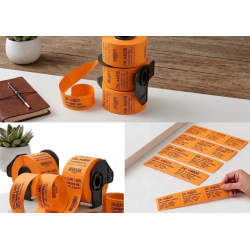 ETIQUETA COMPATIBLE DK-22205 ETIQUETAS CONTINUA FONDO NARANJA LETRA NEGRA 62MM X 30.40M