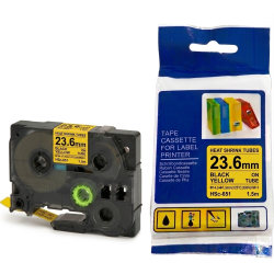 ETIQUETA TERMOCONTRAIBLE AMARILLO HSC651 DE 23.6MM PARA ROTULADORA