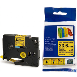 ETIQUETA TERMOCONTRAIBLE AMARILLO HSC651 DE 23.6MM PARA ROTULADORA