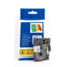CINTA COMPATIBLE TZc-S131 SUPER ADHESIVAS DE FONFO TRANSPARENTE CON LETRAS NEGRAS 12MM X 8METROS