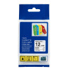 CINTA COMPATIBLE TZc-FX231 FONDO BLANCO CON LETRAS NEGRAS DE 12MM (1/2") ID FLEXIBLE
