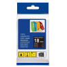 CINTA COMPATIBLE TZCS345 SUPER ADHESIVO FONDO NEGRO CON LETRAS BLANCAS DE 18MM X 8M